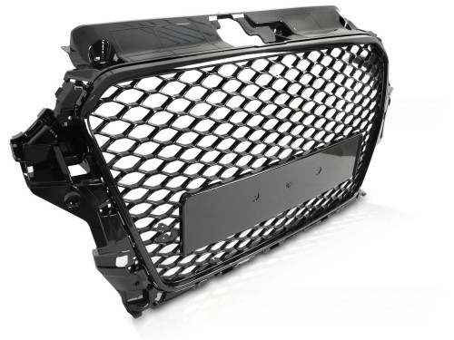 GRILL PLASTER MIODU CZARNY POŁYSK AUDI A3 8V 12-16 RS3 LOOK