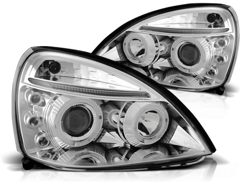 LAMPY PRZEDNIE REFLEKTORY RENAULT CLIO II 06.01-09.05 ANGEL EYES CHROME