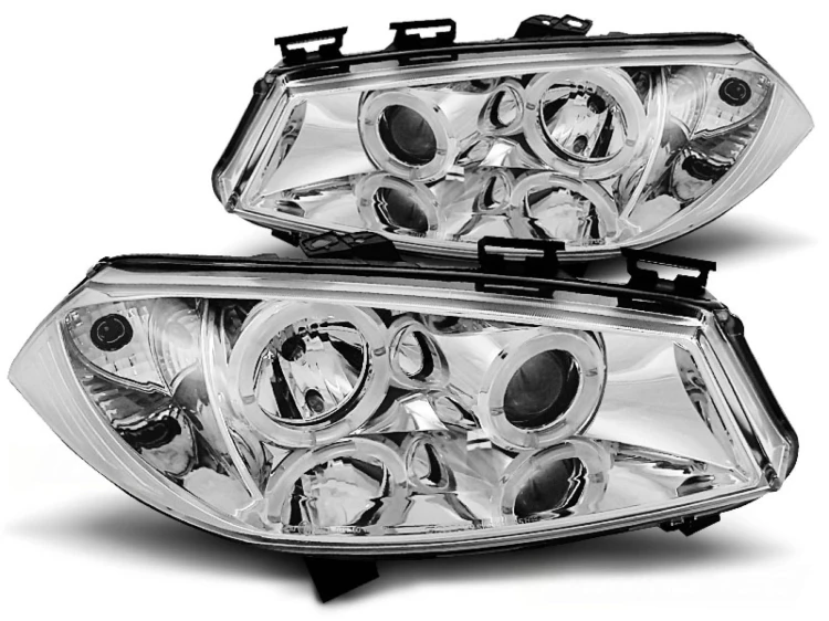 LAMPY PRZEDNIE REFLEKTORY RENAULT MEGANE II 11.02-12.05 ANGEL EYES CHROME