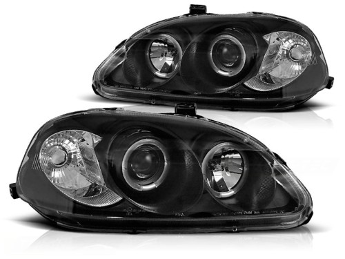 LAMPY PRZEDNIE REFLEKTORY HONDA CIVIC 99-01 ANGEL EYES BLACK