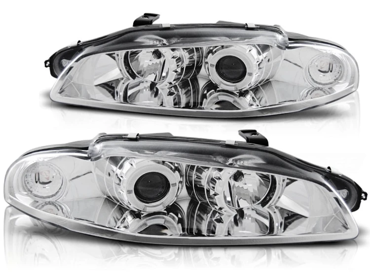 LAMPY PRZEDNIE REFLEKTORY MITSUBISHI ECLIPSE 97-12.98 ANGEL EYES CHROME