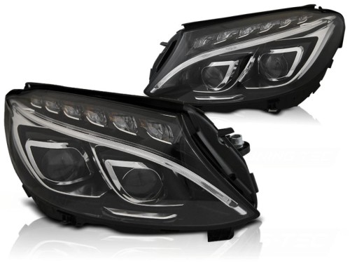 LAMPY PRZEDNIE TRUE DRL BLACK MERCEDES C-KLASA W205 14-18