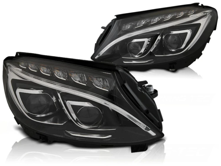 LAMPY PRZEDNIE TRUE DRL BLACK MERCEDES C-KLASA W205 14-18