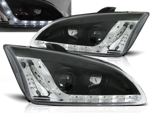 LAMPY PRZEDNIE REFLEKTORY FORD FOCUS II 09.04-01.08 BLACK LED