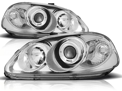LAMPY PRZEDNIE REFLEKTORY HONDA CIVIC 09.95-02.99 ANGEL EYES CHROME