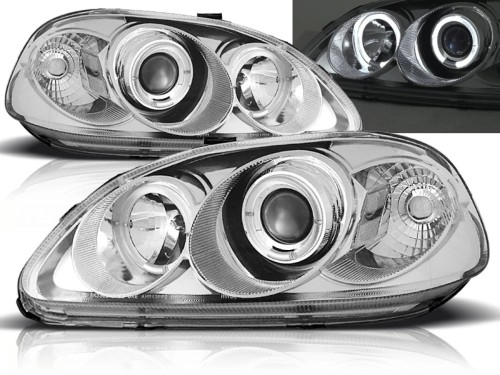 LAMPY PRZEDNIE REFLEKTORY HONDA CIVIC 09.95-02.99 ANGEL EYES CHROME