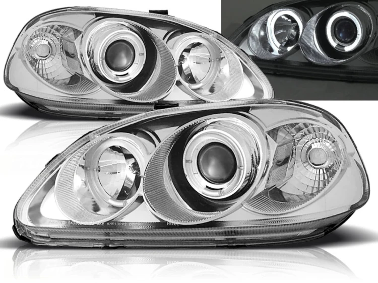 LAMPY PRZEDNIE REFLEKTORY HONDA CIVIC 09.95-02.99 ANGEL EYES CHROME