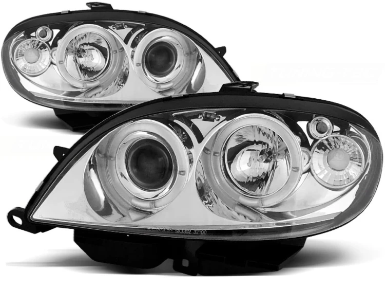 LAMPY PRZEDNIE REFLEKTORY CITROEN SAXO 09.99-06.03 ANGEL EYES CHROME