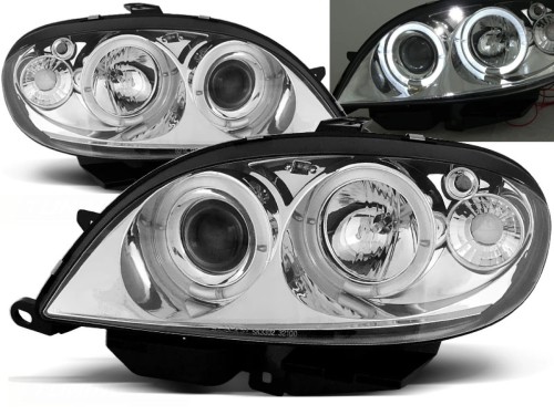 LAMPY PRZEDNIE REFLEKTORY CITROEN SAXO 09.99-06.03 ANGEL EYES CHROME