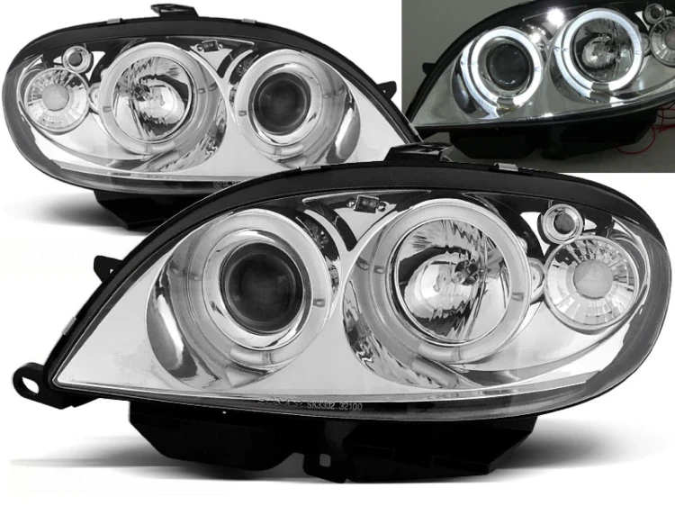 LAMPY PRZEDNIE REFLEKTORY CITROEN SAXO 09.99-06.03 ANGEL EYES CHROME