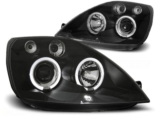 LAMPY PRZEDNIE REFLEKTORY FORD FIESTA MK6 05.02-08.05 ANGEL EYES BLACK
