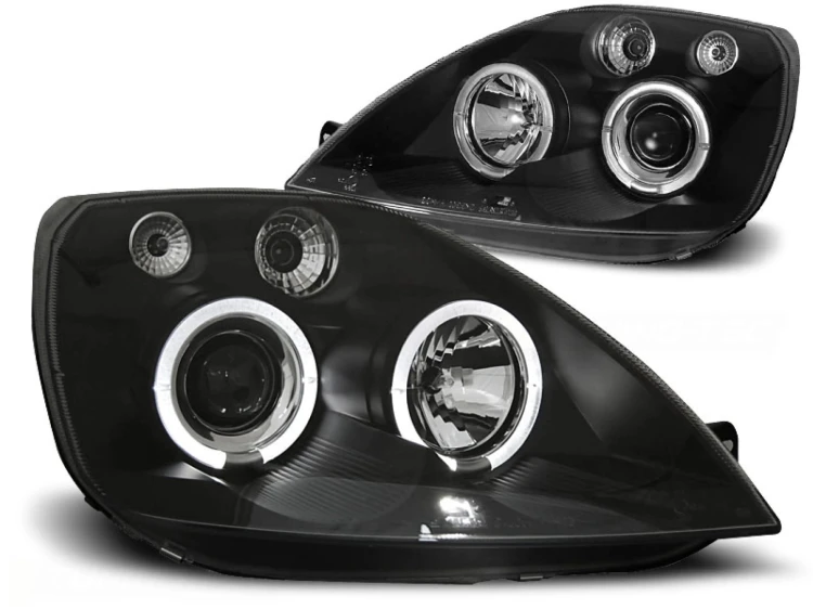 LAMPY PRZEDNIE REFLEKTORY FORD FIESTA MK6 05.02-08.05 ANGEL EYES BLACK