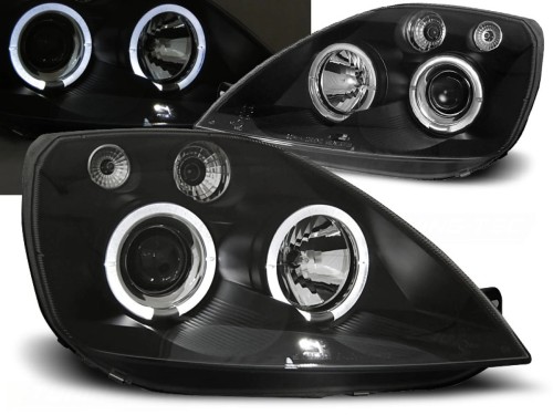 LAMPY PRZEDNIE REFLEKTORY FORD FIESTA MK6 05.02-08.05 ANGEL EYES BLACK