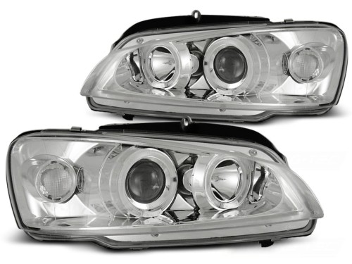 LAMPY PRZEDNIE REFLEKTORY PEUGEOT 106 08.96-03 ANGEL EYES CHROME
