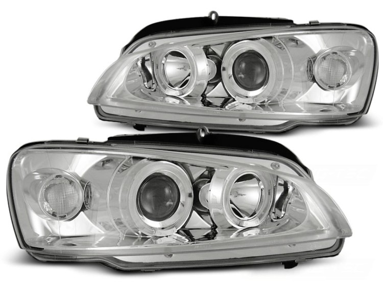 LAMPY PRZEDNIE REFLEKTORY PEUGEOT 106 08.96-03 ANGEL EYES CHROME
