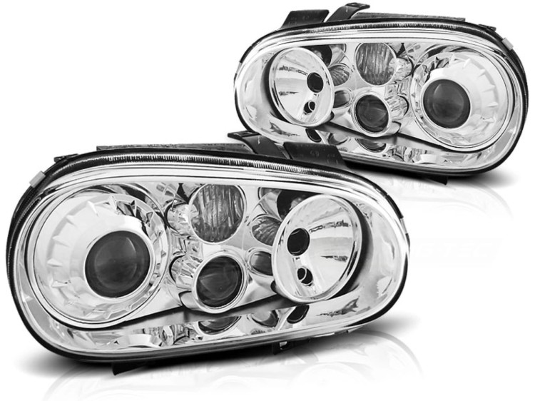 LAMPY PRZEDNIE REFLEKTORY CHROME VW GOLF 4 09.97-09.03