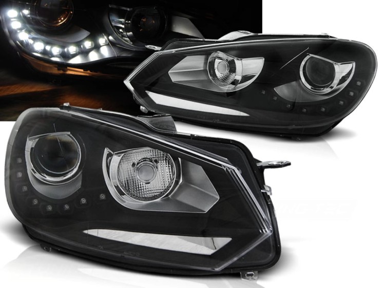 LAMPY PRZEDNIE REFLEKTORY BLACK VW GOLF 6 10.08-12 LED