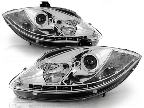 LAMPY PRZEDNIE REFLEKTORY CHROME SEAT LEON ALTEA TOLEDO 05-09 LED