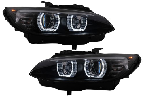 REFLEKTORY XENON 3D LED ANGEL EYES BMW 3 SERII E92 E93 06-10 U-TYPE BLACK