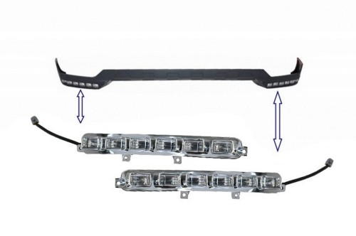 ŚWIATŁA DO JAZDY DZIENNEJ LED ZE SPOJLEREM MERCEDES G KLASA W463 89-17
