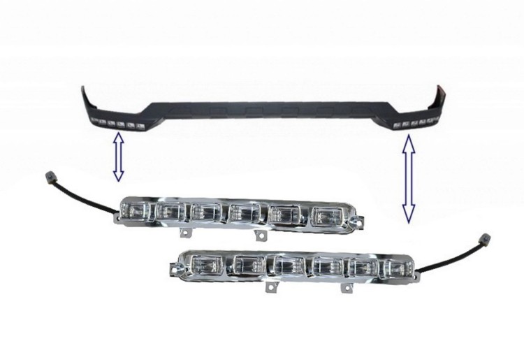 ŚWIATŁA DO JAZDY DZIENNEJ LED ZE SPOJLEREM MERCEDES G KLASA W463 89-17