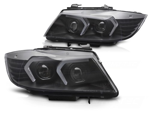 LAMPY PRZEDNIE REFLEKTORY XENON LED BLACK BMW 3 SERII E90/E91 LCI 09-11