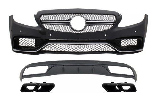 ZDERZAK PRZÓD DYFUZOR KOŃCÓWKI MERCEDES C KLASA W205 S205 14-18 C63 DESIGN