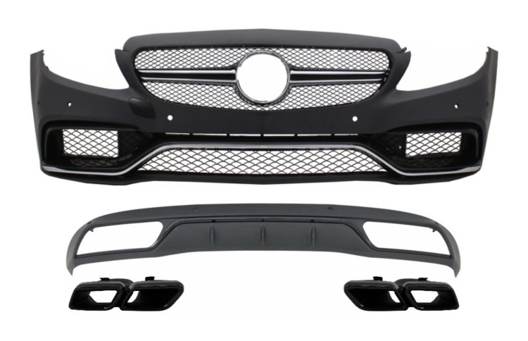 ZDERZAK PRZÓD DYFUZOR KOŃCÓWKI MERCEDES C KLASA W205 S205 14-18 C63 DESIGN