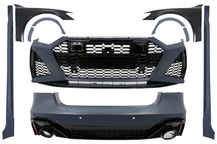 BODY KIT ZDERZAK PRZEDNI TYLNY BŁOTNIKI AUDI A7 C8 (18-25) RS7 C8 LOOK WIDE