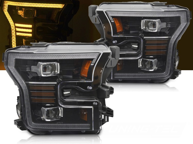 LAMPY PRZEDNIE REFLEKTORY BLACK FORD F150 MK13 14-17