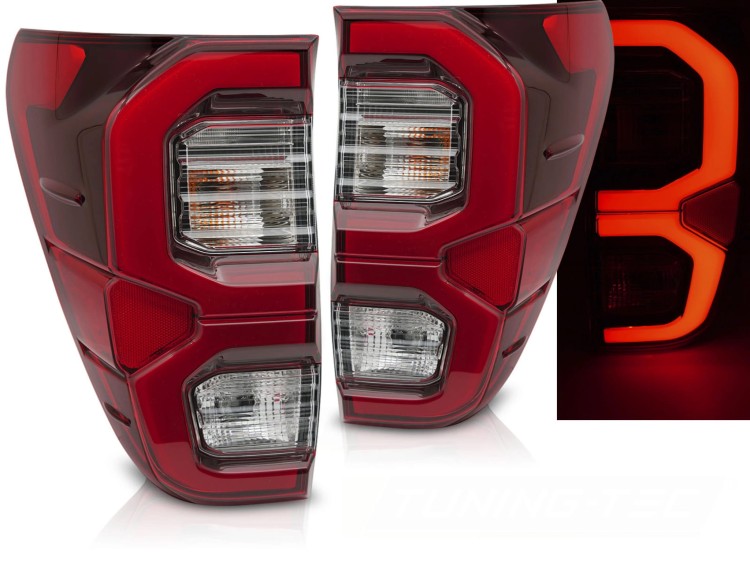 LAMPY TYLNE TOYOTA HILUX 16-20 LED BAR RED