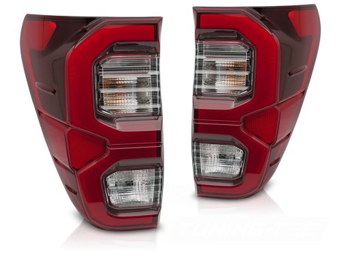 LAMPY TYLNE TOYOTA HILUX 16-20 LED BAR RED