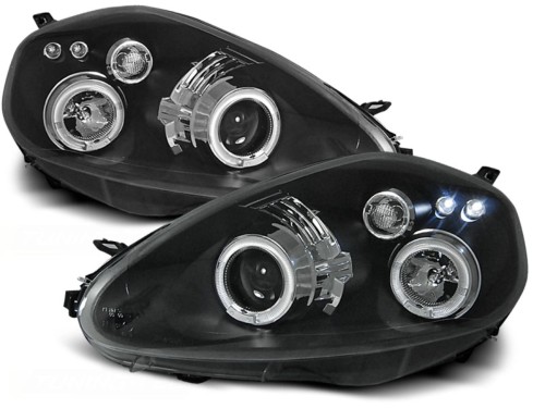 LAMPY PRZEDNIE REFLEKTORY FIAT GRANDE PUNTO 09.05-08 ANGEL EYES BLACK