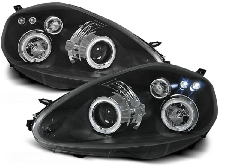 LAMPY PRZEDNIE REFLEKTORY FIAT GRANDE PUNTO 09.05-08 ANGEL EYES BLACK