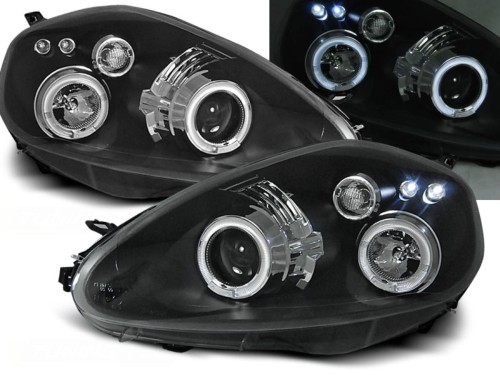 LAMPY PRZEDNIE REFLEKTORY FIAT GRANDE PUNTO 09.05-08 ANGEL EYES BLACK