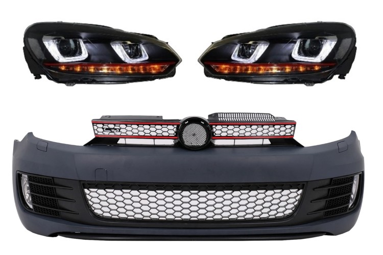 ZDERZAK PRZEDNI Z REFLEKTORAMI LED VW GOLF VI 6 08-13 GTI DESIGN