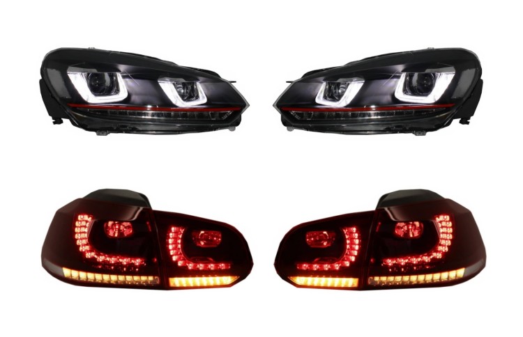 REFLEKTORY LAMPY PRZEDNIE LAMPY TYLNE LED VW GOLF 6 VI 08-13 R20 U DESIGN