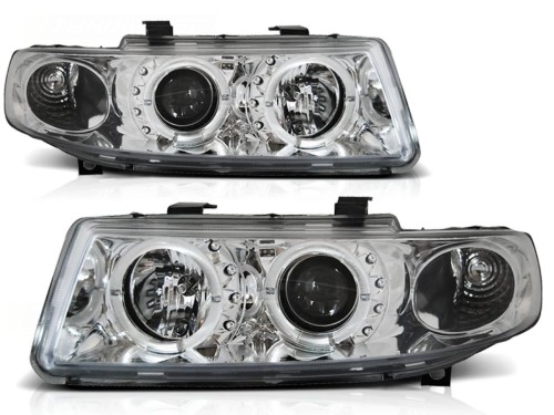 LAMPY PRZEDNIE REFLEKTORY ANGEL EYES CHROME SEAT LEON TOLEDO 99-04