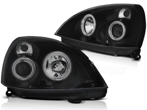 LAMPY PRZEDNIE REFLEKTORY RENAULT CLIO II 01-05 ANGEL EYES CCFL BLACK