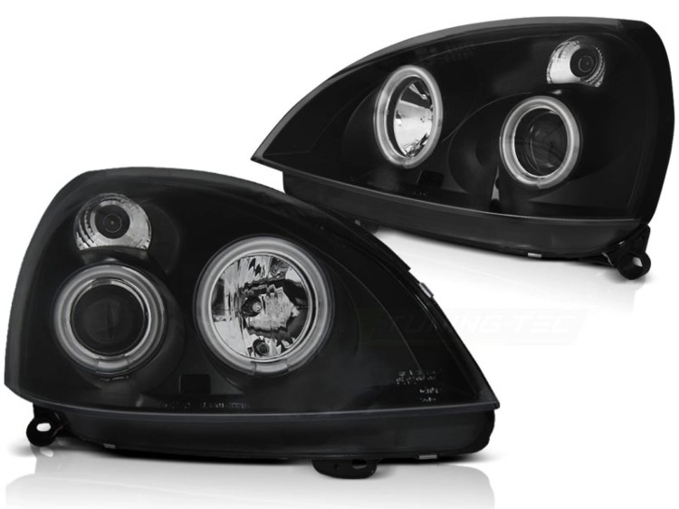 LAMPY PRZEDNIE REFLEKTORY RENAULT CLIO II 01-05 ANGEL EYES CCFL BLACK