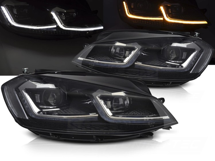 LAMPY PRZEDNIE FULL LED SILVER SEQ DRL VW GOLF VII 17-19