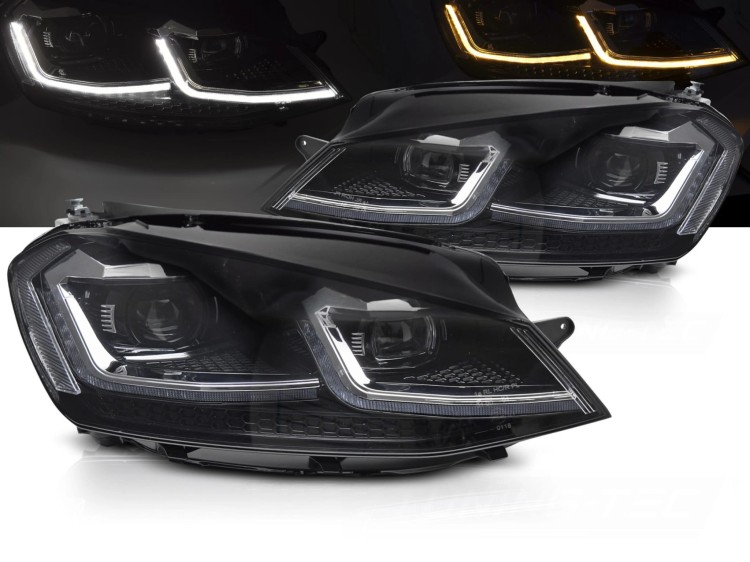 LAMPY PRZEDNIE FULL LED SILVER SEQ DRL VW GOLF VII 13-17