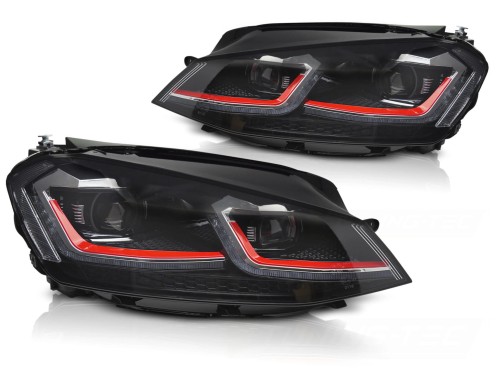 LAMPY PRZEDNIE FULL LED RED SEQ DRL VW GOLF VII 13-17