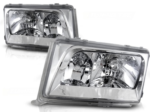 LAMPY PRZEDNIE REFLEKTORY CHROME MERCEDES W124 01.85-04.93