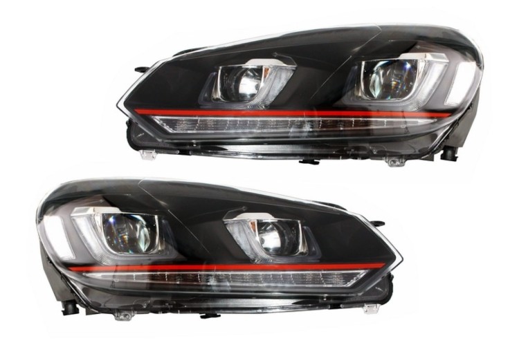 ZDERZAK PRZEDNI REFLEKTORY 3D LED DRL VW GOLF VI 6 (08-13) R20 LOOK