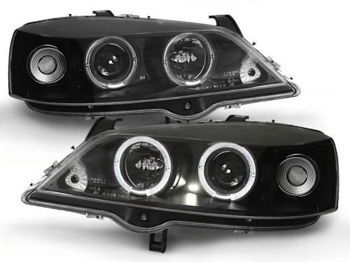 LAMPY PRZEDNIE REFLEKTORY OPEL ASTRA G 09.97-02.04 ANGEL EYES BLACK