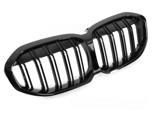 GRILL ATRAPA CHŁODNICY CZARNY POŁYSK PODWÓJNE ŻEBRA BMW 1 SERII F40 19-24