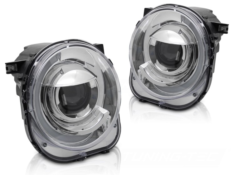LAMPY PRZEDNIE REFLEKTORY JEEP RENEGADE 14+ LED CHROM