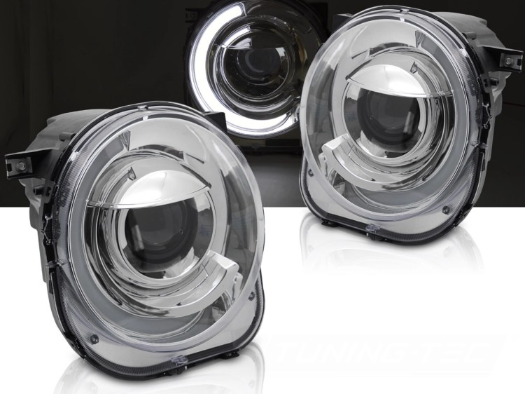 LAMPY PRZEDNIE REFLEKTORY JEEP RENEGADE 14+ LED CHROM