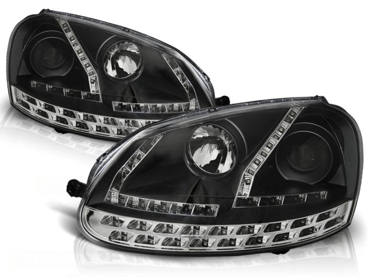 LAMPY PRZEDNIE REFLEKTORY BLACK VW GOLF 5 03-08 LED
